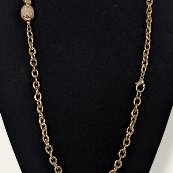 (2/$20) Dyed Bone Beaded Chain Necklace - Picture 4 of 5